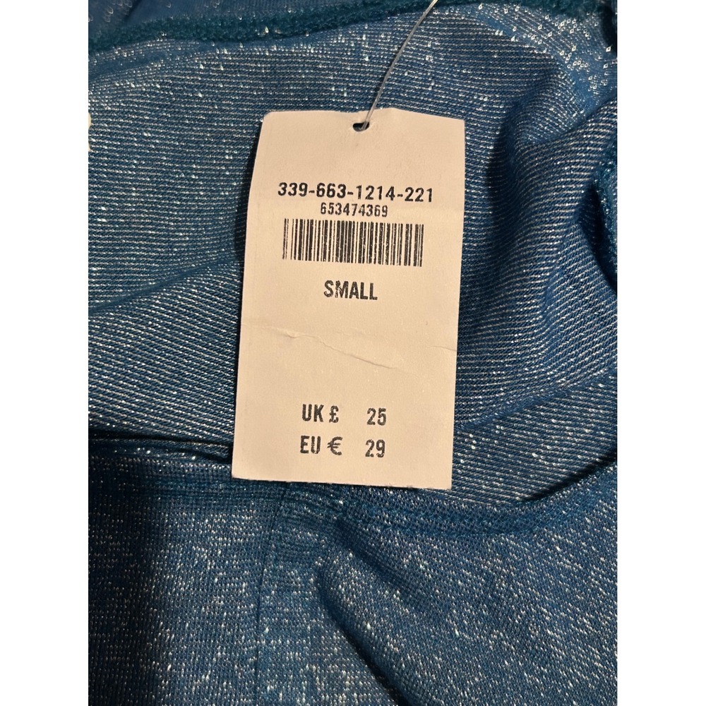 Hollister Crop Top Womens Small Blue New Glitter Square Neck Long Sleeve Corset - Picture 4 of 8